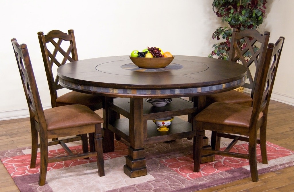 Sunny designs dining room santa fe round table with lazy
