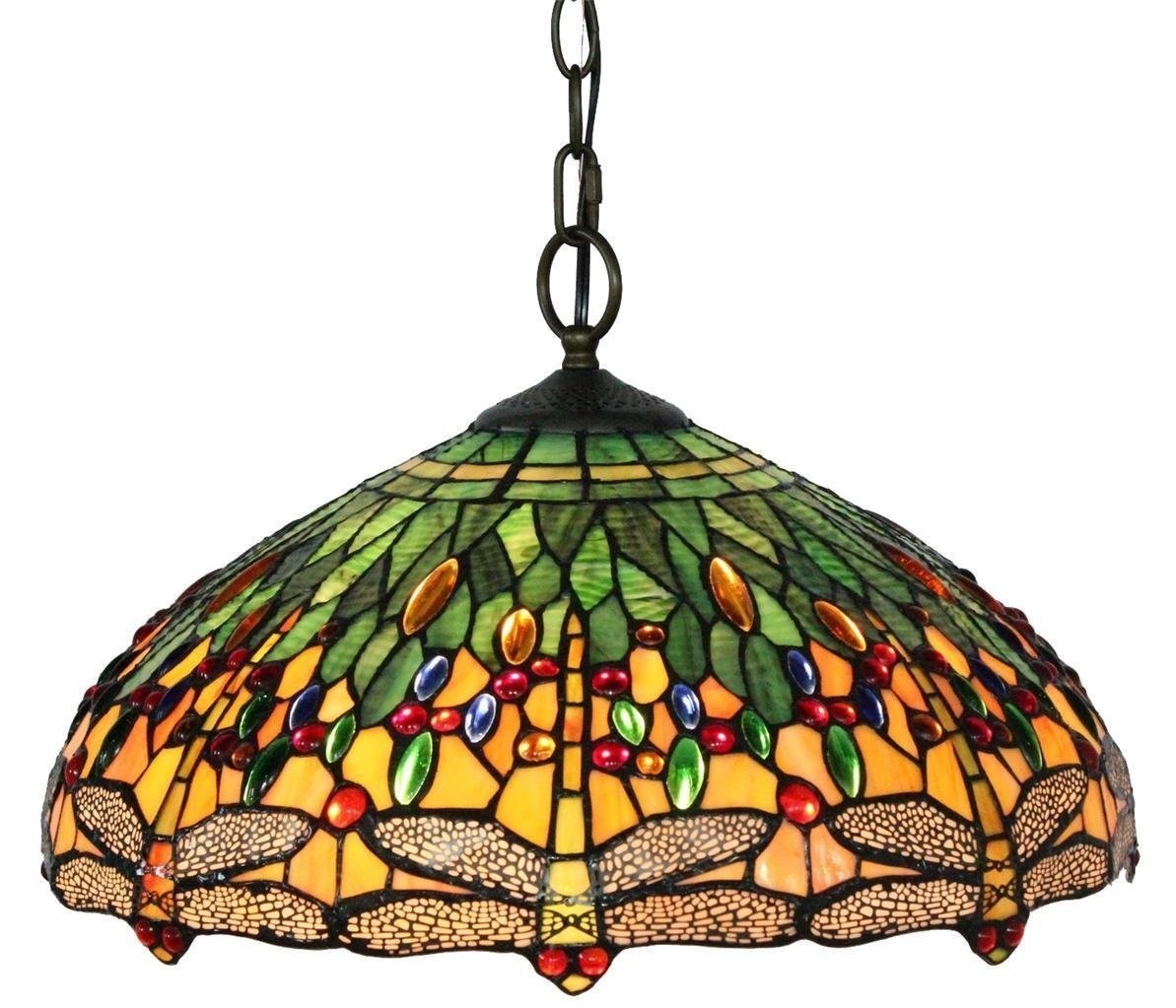Tiffany style dragonfly hanging lamp 18 inches