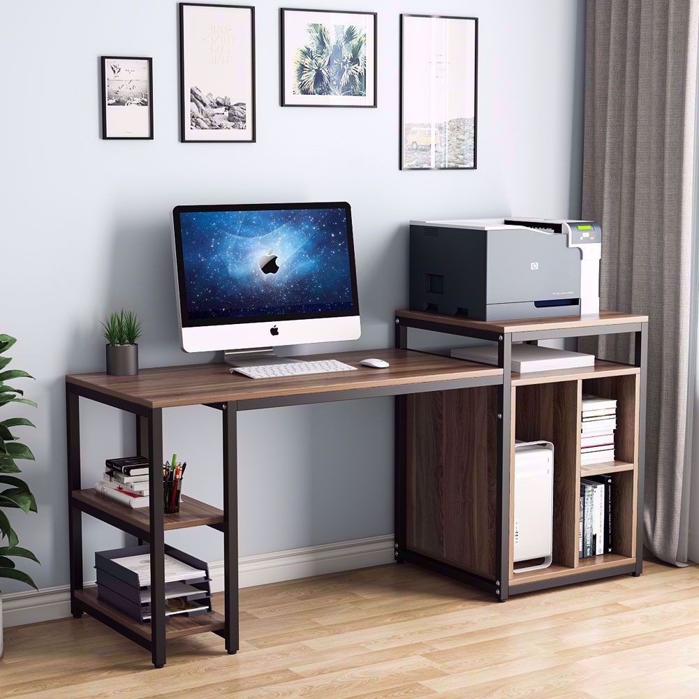 Tribesigns computer desk with storage shelf 47 inch home