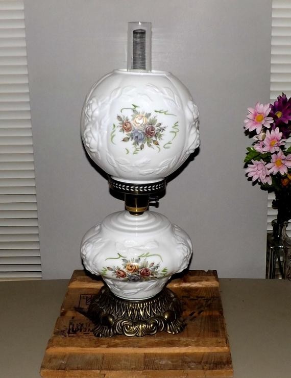 Vintage double globe lamp gone with the wind hurricane cottage
