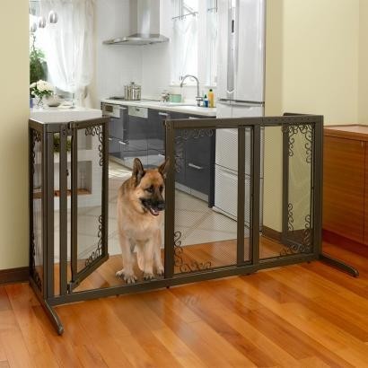 Wooden indoor dog gates attractive width adjustable 2
