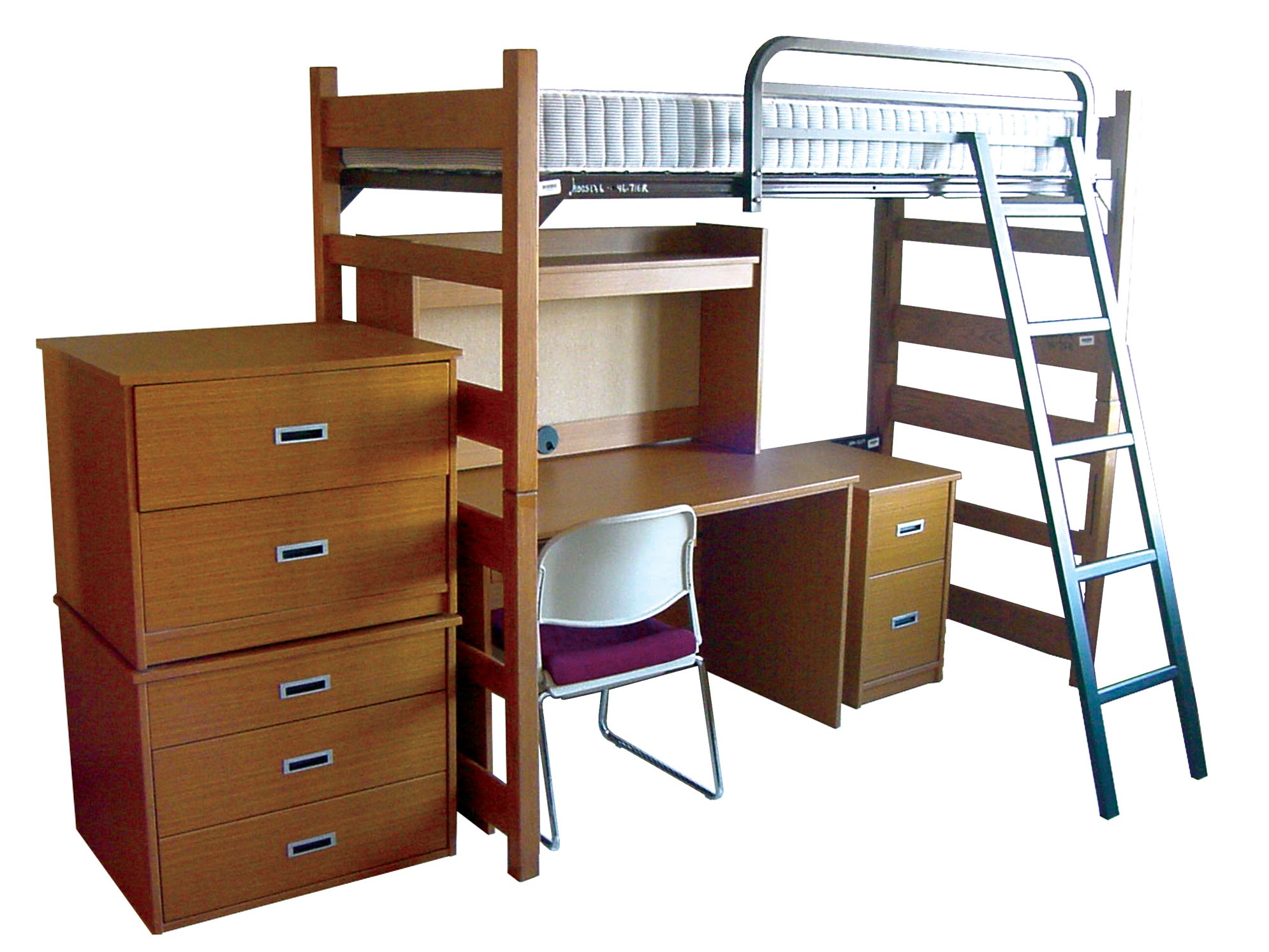 Wooden loft bed with desk most recommended space 3