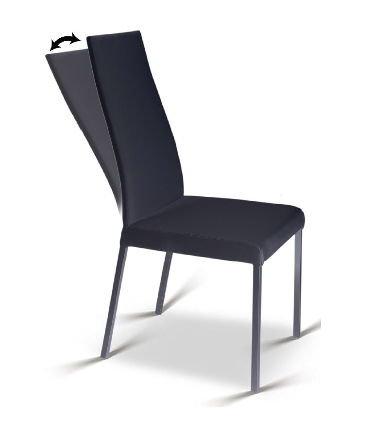 Y017b modern black dining chair w reclining support