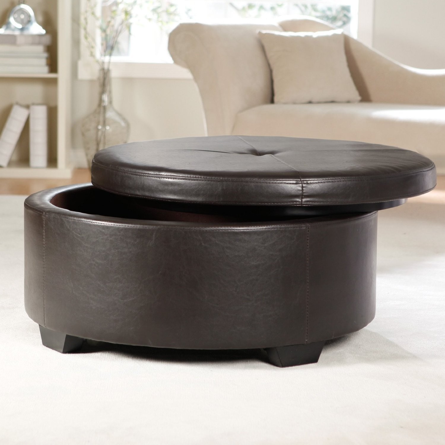 10 best collection of large round ottoman coffee tables