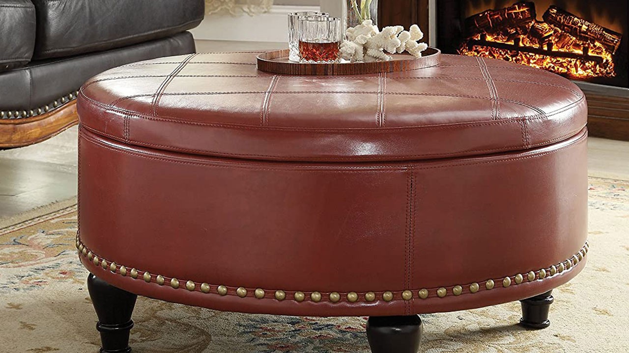 10 best round leather storage ottoman coffee tables