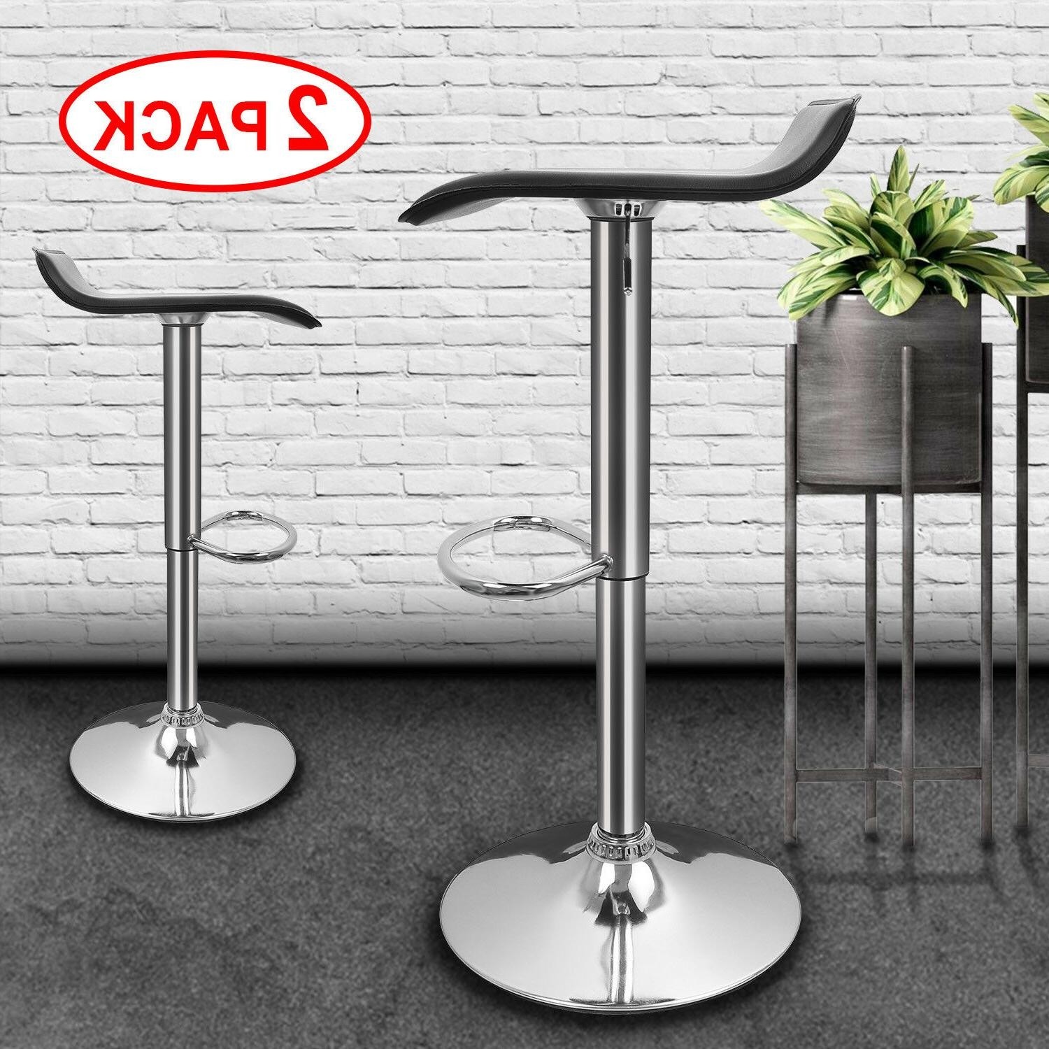 2 pcs adjustable bar stools counter height pu