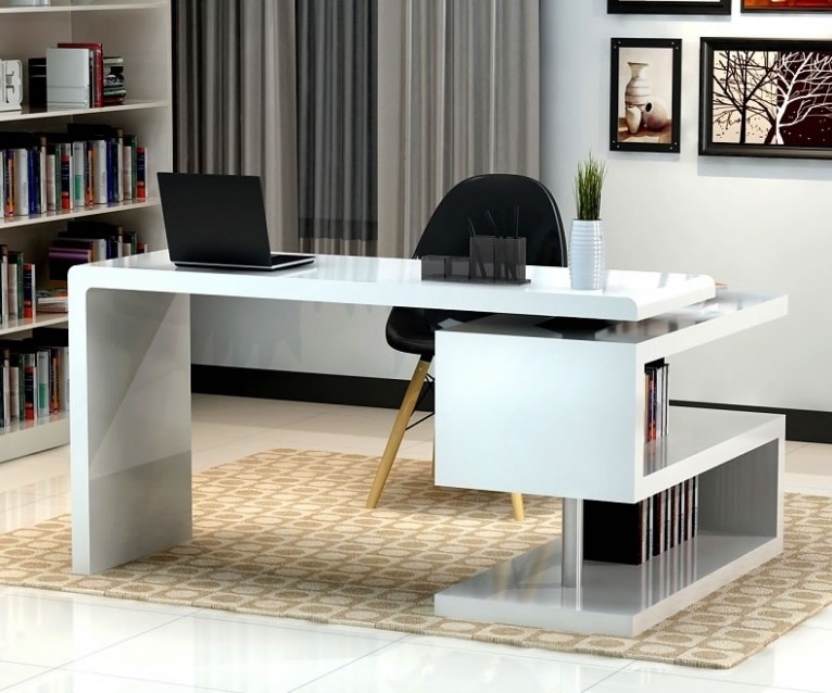 25 photo of white office desk for small space