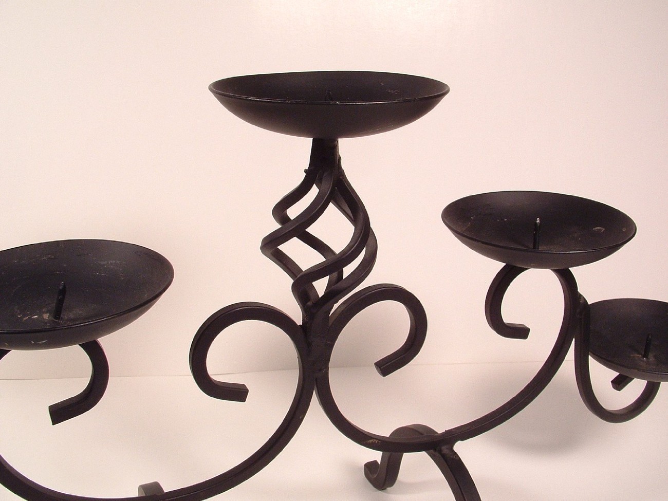 3 tier wrought iron 5 light pillar candle holder candle