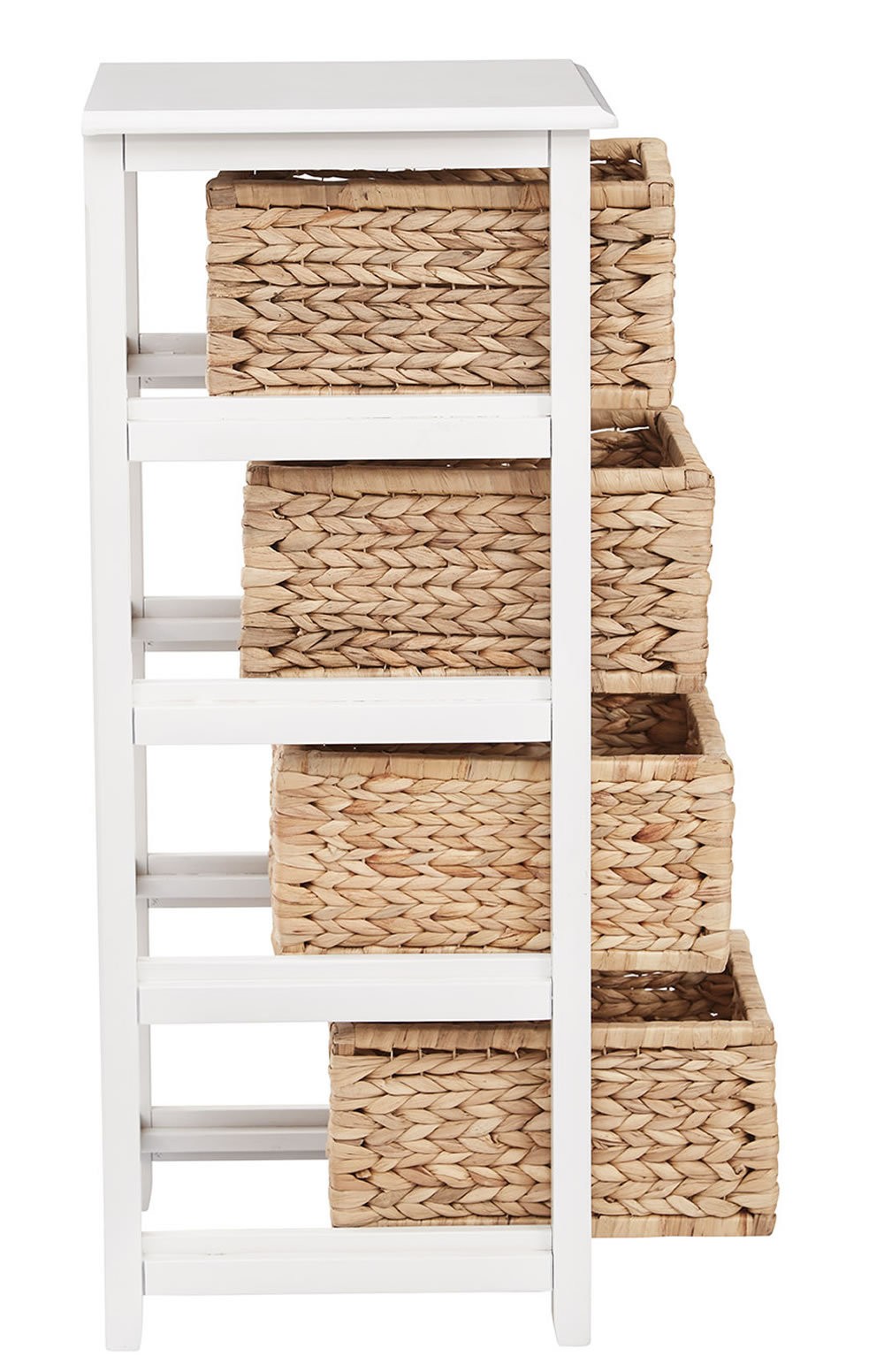 4 drawer espresso or white wood storage tower w baskets