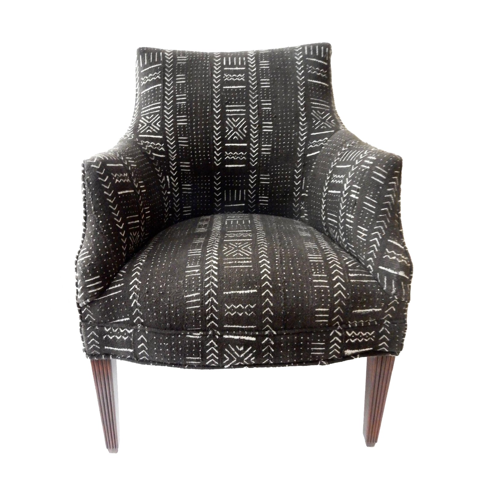 African mudcloth upholstered club chair chairish