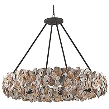 Amazon com creative co op oyster shell chandelier home