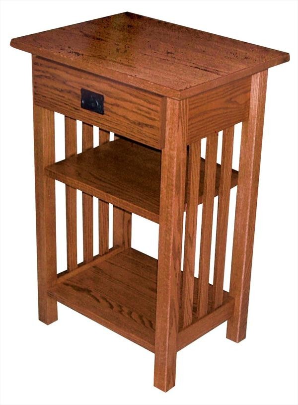 Amish mission large phone stand with drawer oak hardwood