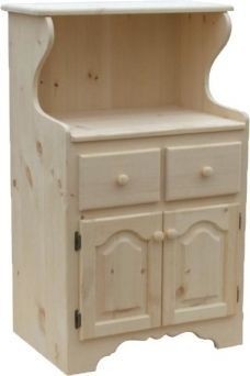 Amish pine kitchen microwave stand with serving pullout