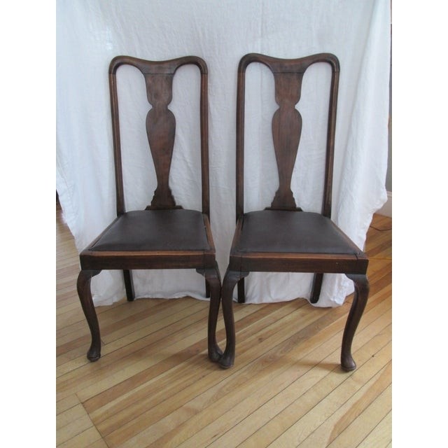 Antique queen anne chairs a pair chairish