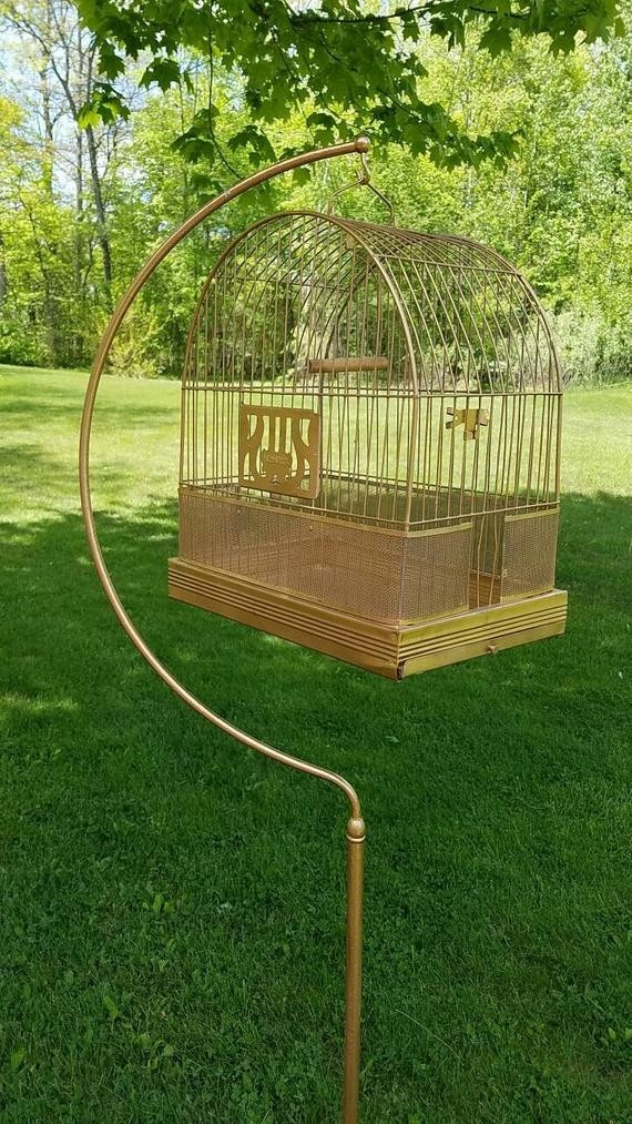 Hendryx Brass Bird Cage And Stand