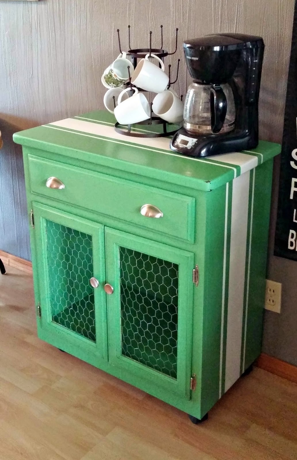 Before and after microwave cart redo little vintage