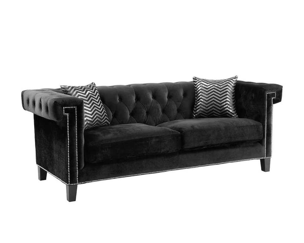 Black velvet sofa co 817 fabric sofas