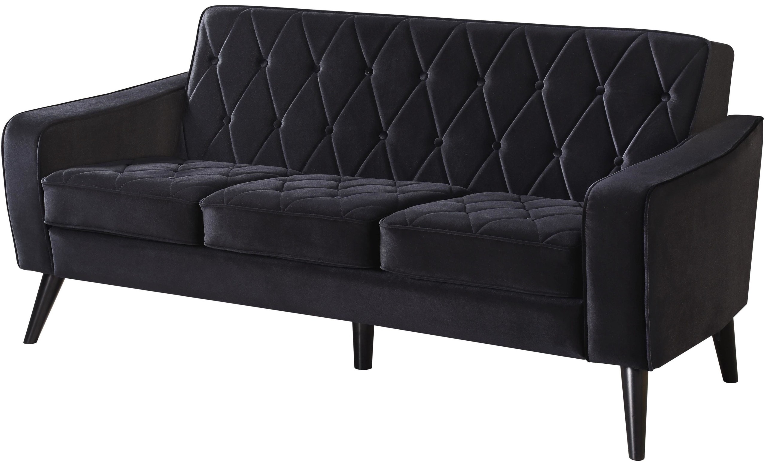 Bowery black velvet sofa from tov tov 183 16 coleman