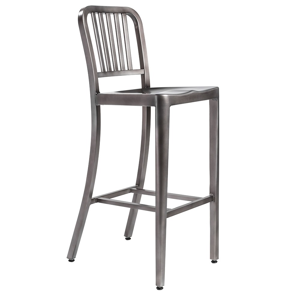 Cafe brushed nickel bar stool by euro style eurway