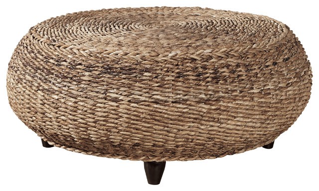 Cape woven seagrass cocktail ottoman outdoor footstools
