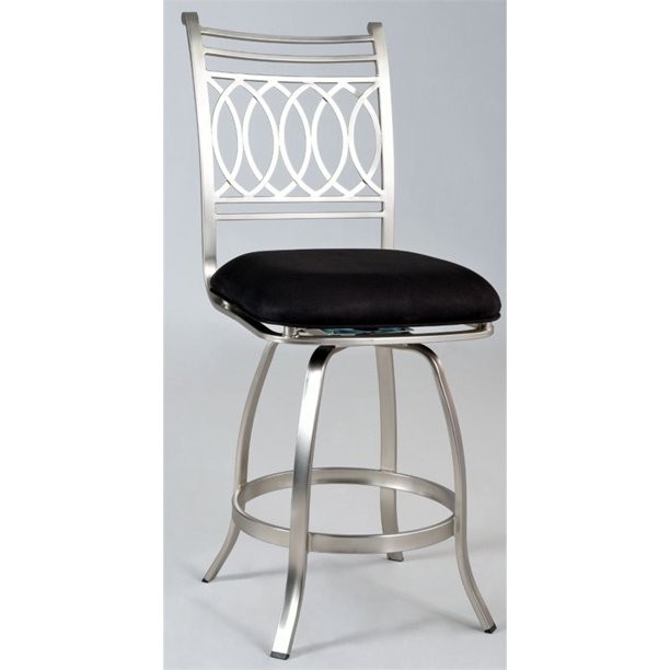Chintaly swivel counter stool in brushed nickel and black