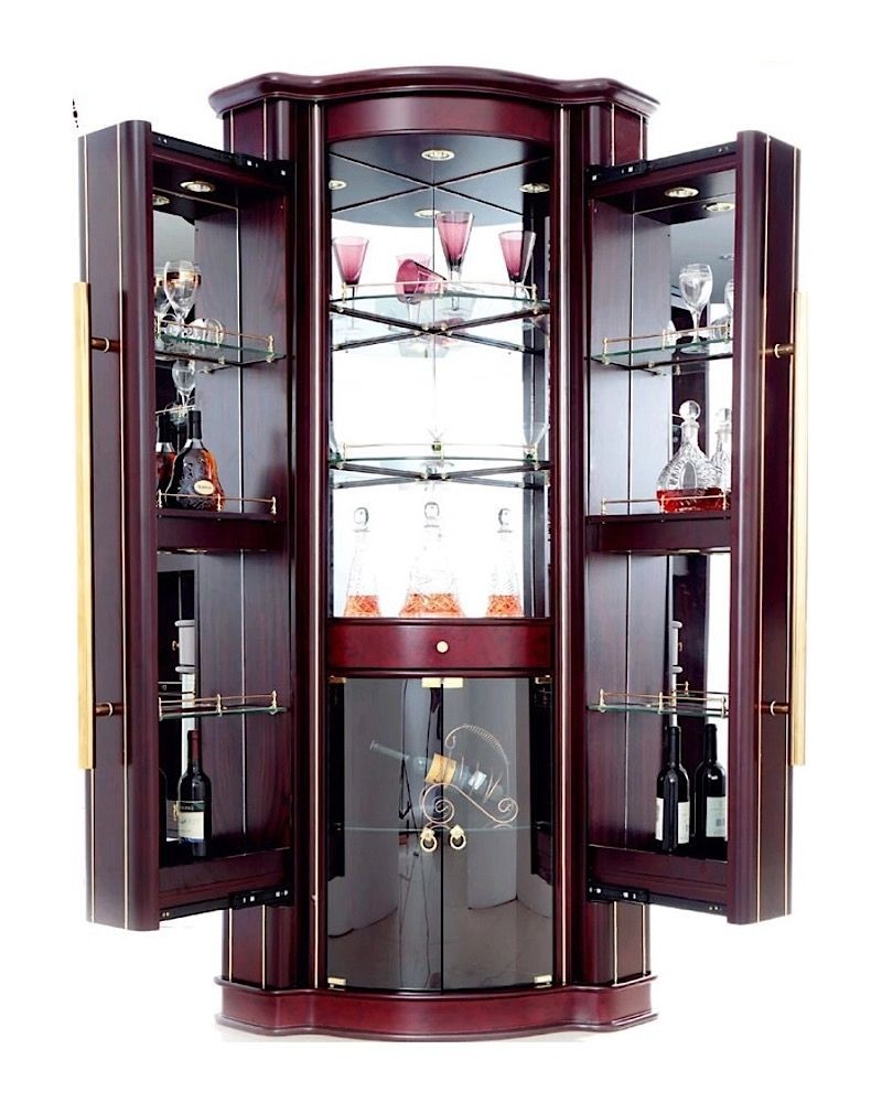 Chivas corner pull out bar cabinet cherry bar cabinet