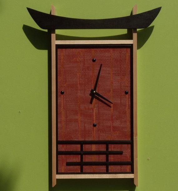 Contemporary asian wall clock by takumidesigns24 on etsy