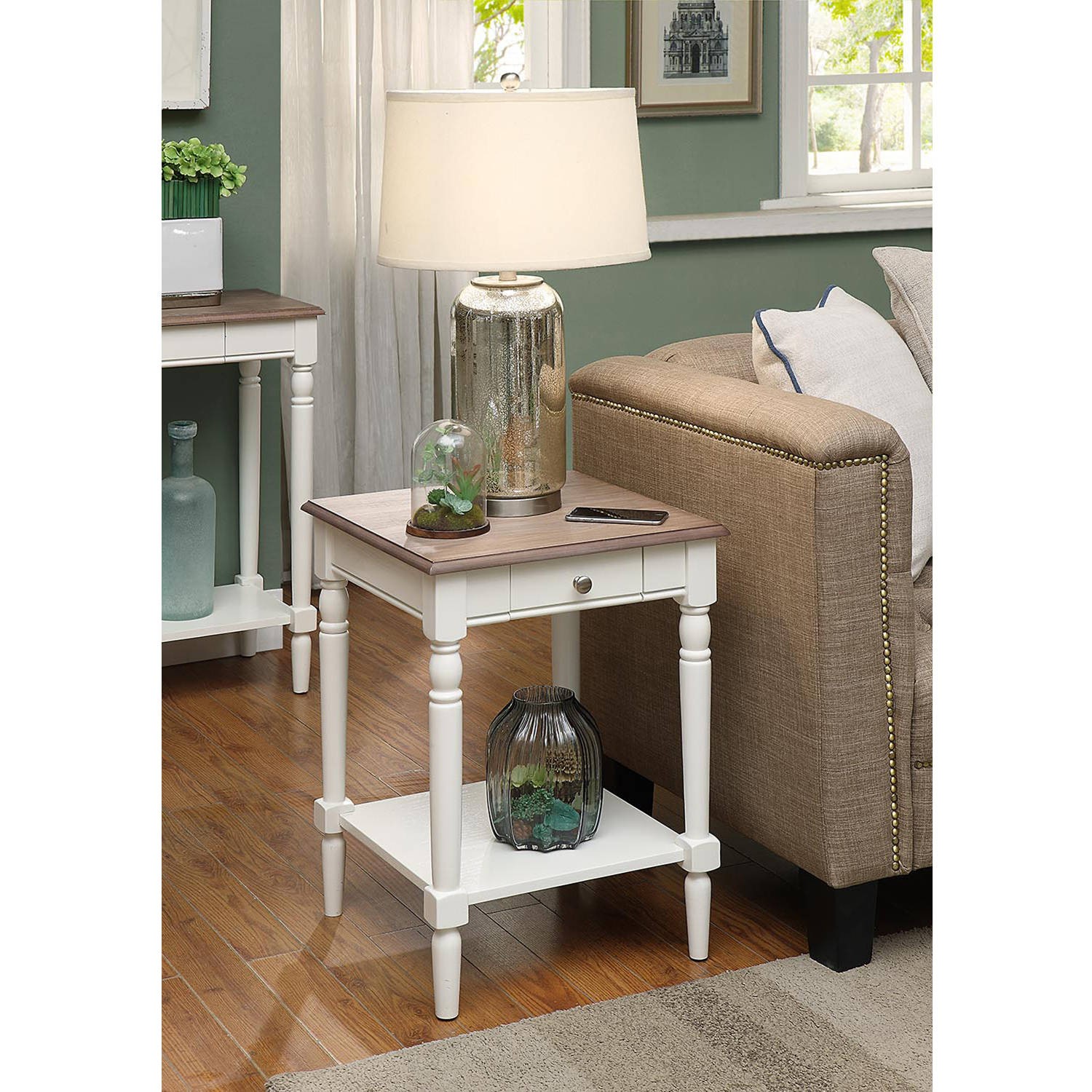 Convenience concepts french country end table with drawer
