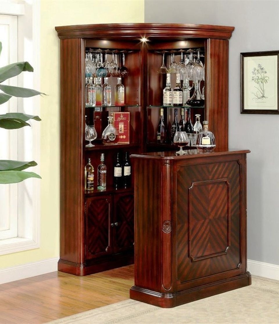 Corner bar cabinet for coffe and wine places 43 corner