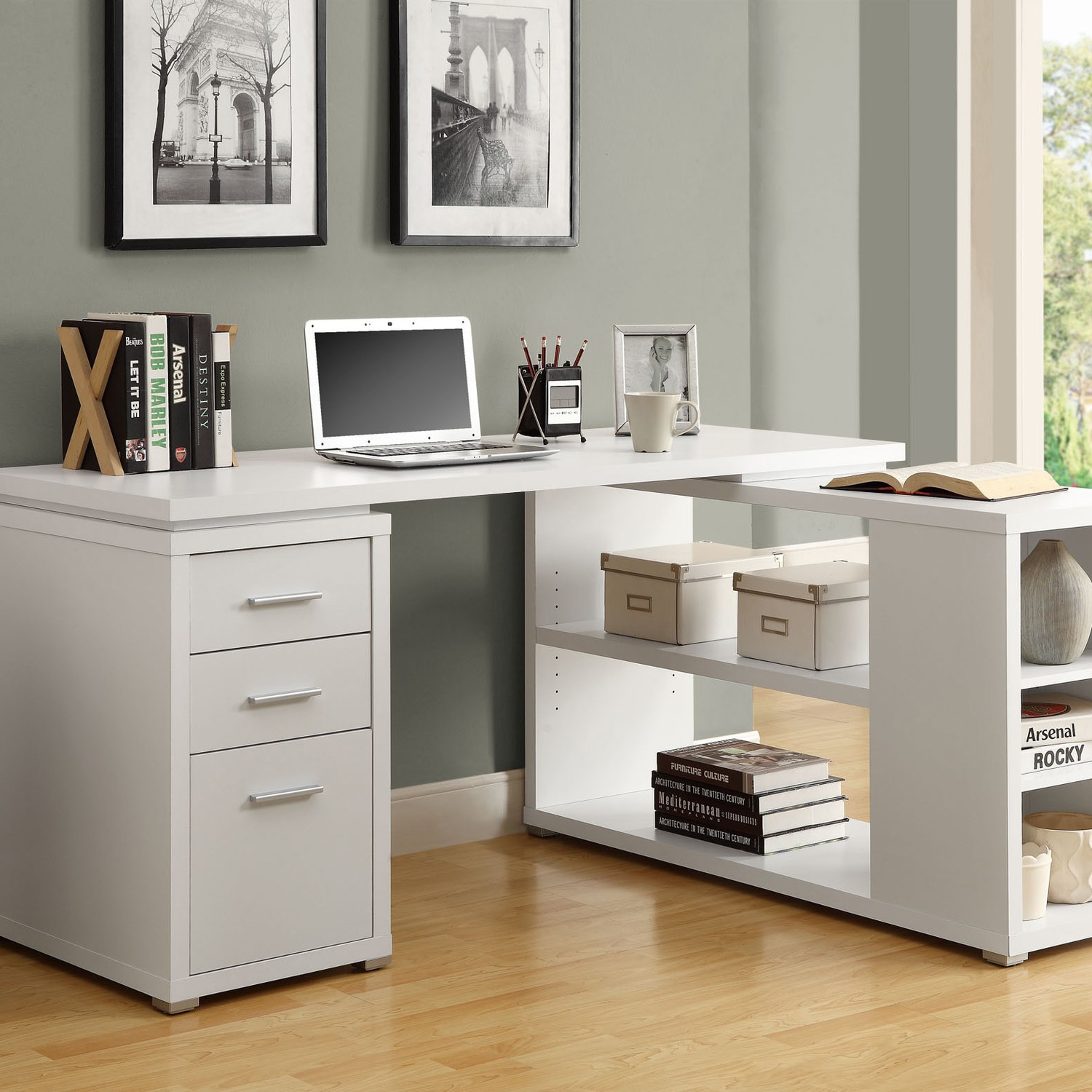 Corner desk with shelves design homesfeed