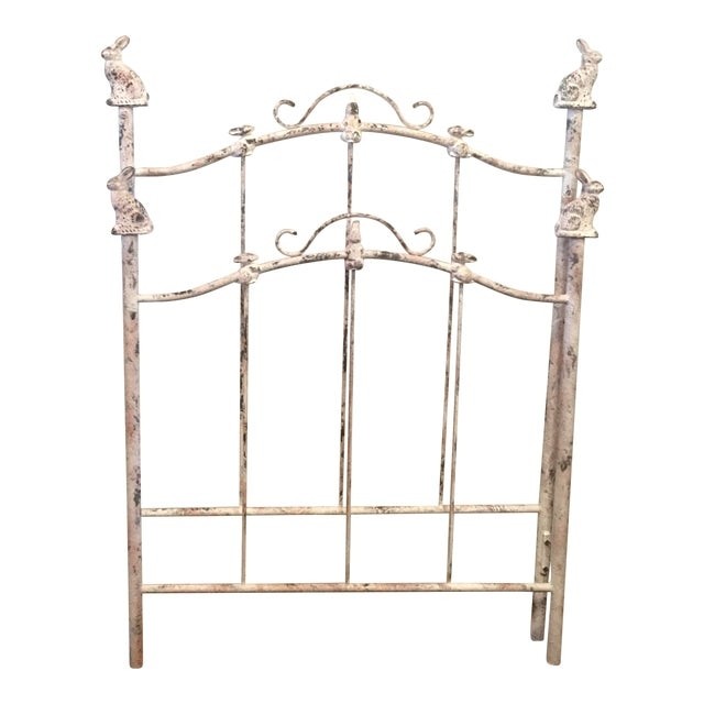 Corsican antique white wrought iron twin bunny bed 3