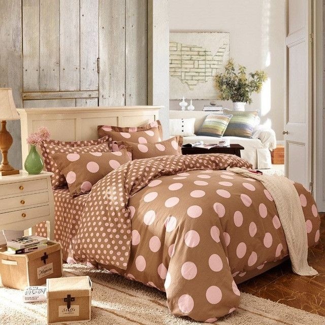 Cotton black and white polka dot bedding sets bed set