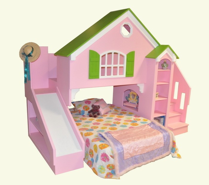 Dollhouse loft bed twin over full