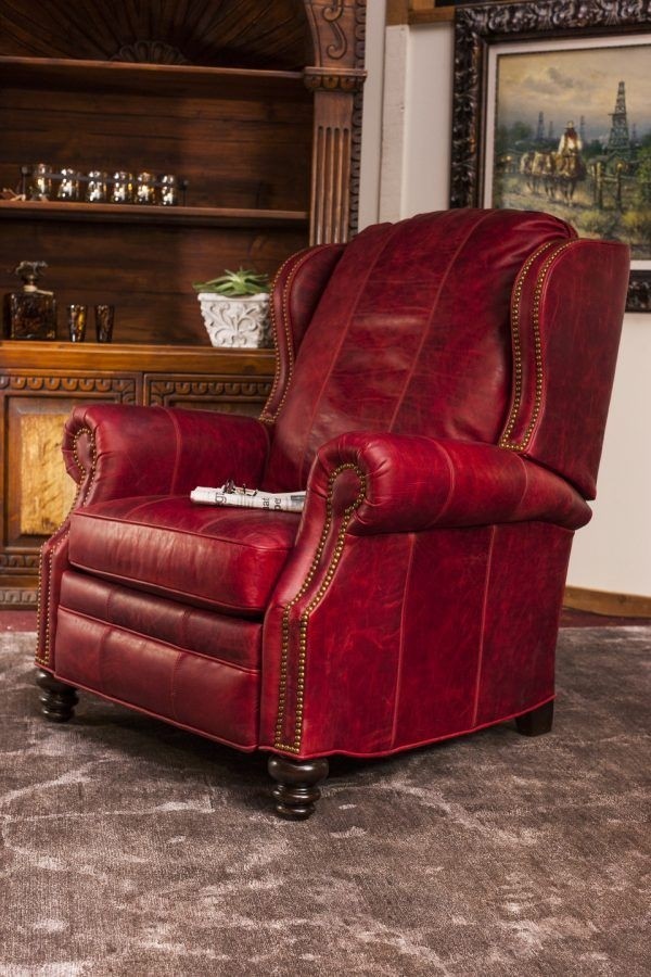 Dover red leather recliner in 2020 leather recliner
