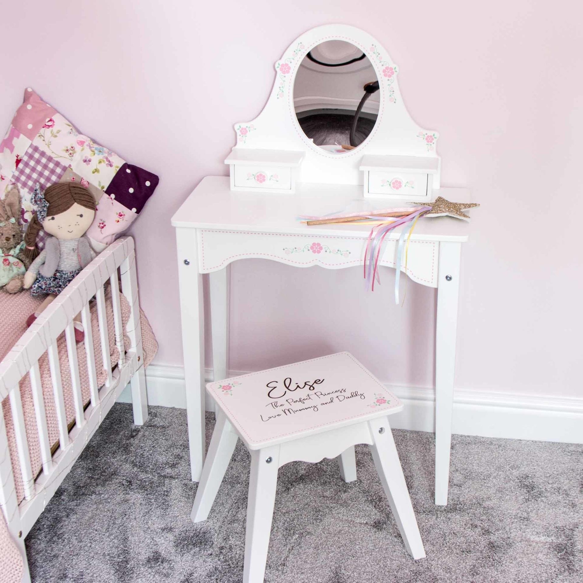 Dressing table childrens personalised the laser boutique