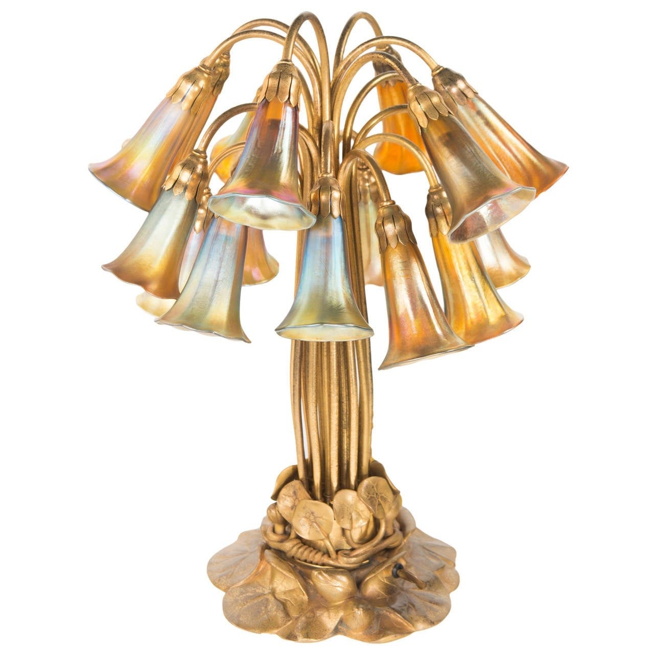 Eighteen light lily table lamp by tiffany studios for