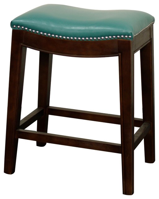 Elmo bonded leather counter stool turquoise 1