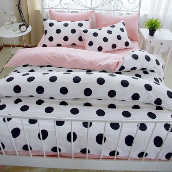 Fashion black white and blush pink polka dot print elegant