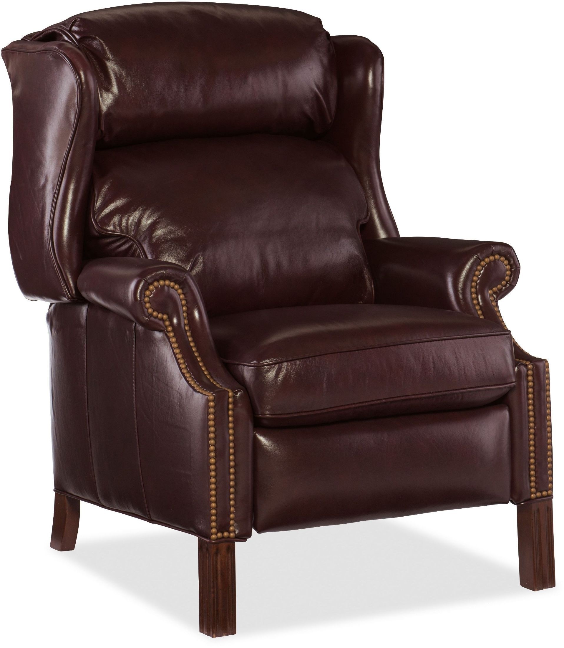 Finley red leather recliner from hooker coleman furniture