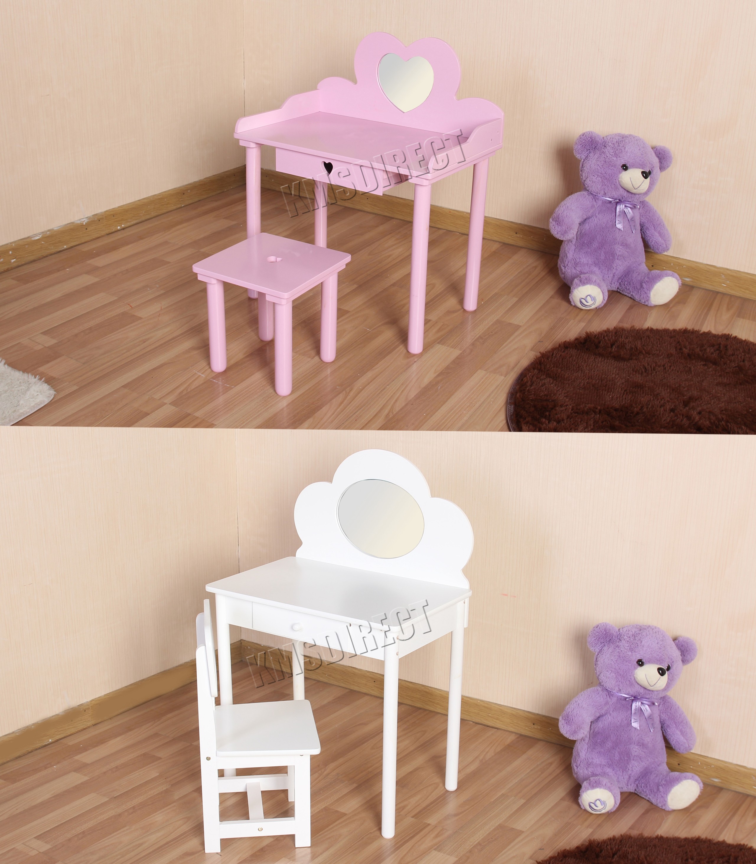 Foxhunter childrens dressing table with mirror girls