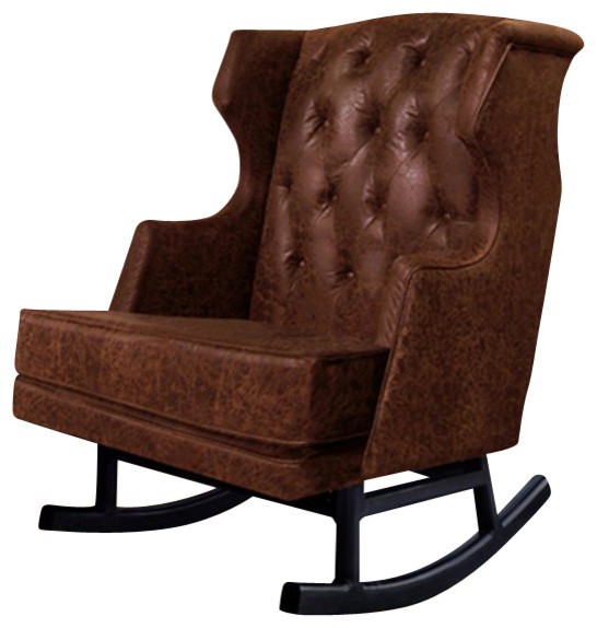 Franklin ben leather empire rocker in leather brown