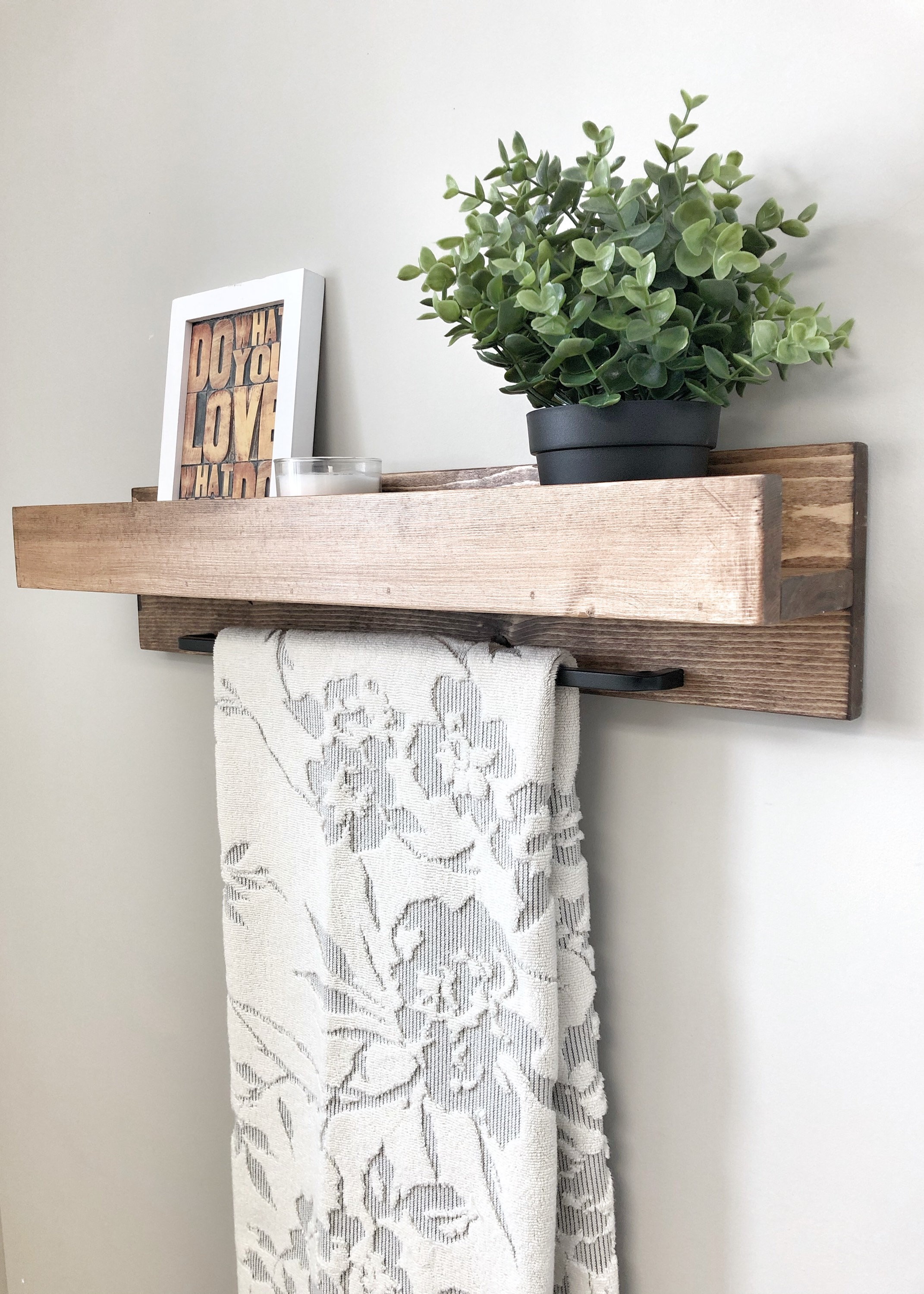 Free shipping wood towel rack shelf ledge shelves 2
