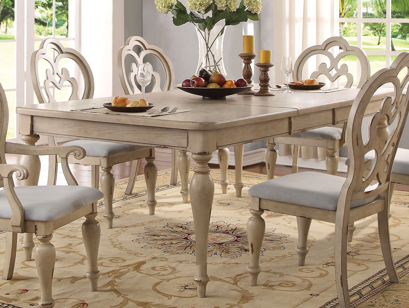 French country dining table set white wood dining room table