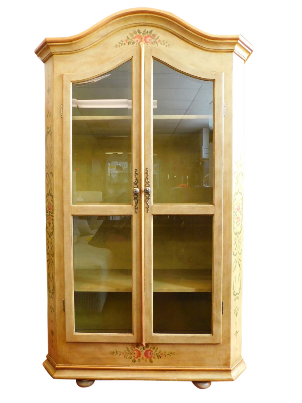 French country style dome top curio china cabinet 74 h