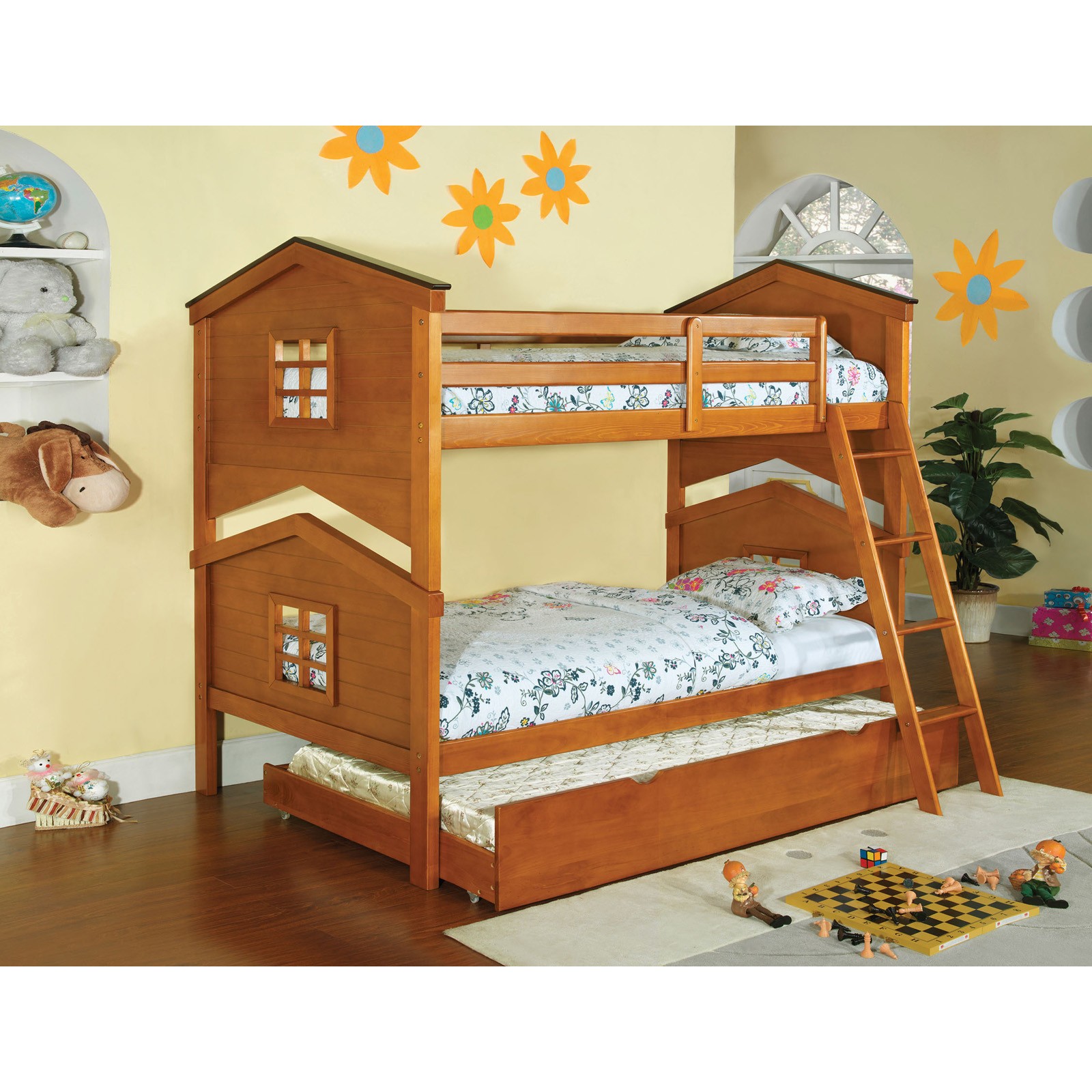 Furniture of america dollhouse twin over twin bunk bed