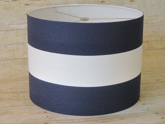 Homeofficedecoration blue and white striped lamp shades
