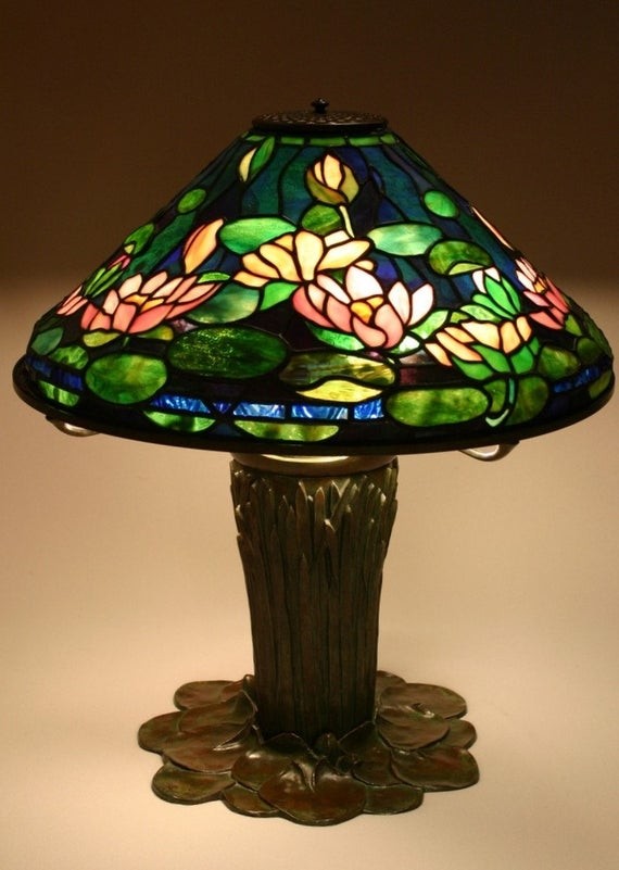 Items similar to tiffany water lily lamp reproduction on etsy