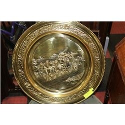 Large brass decorative wall hanging plate kastner auctions