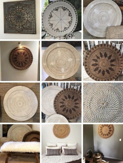 Large rattan wall plates decorative accessories