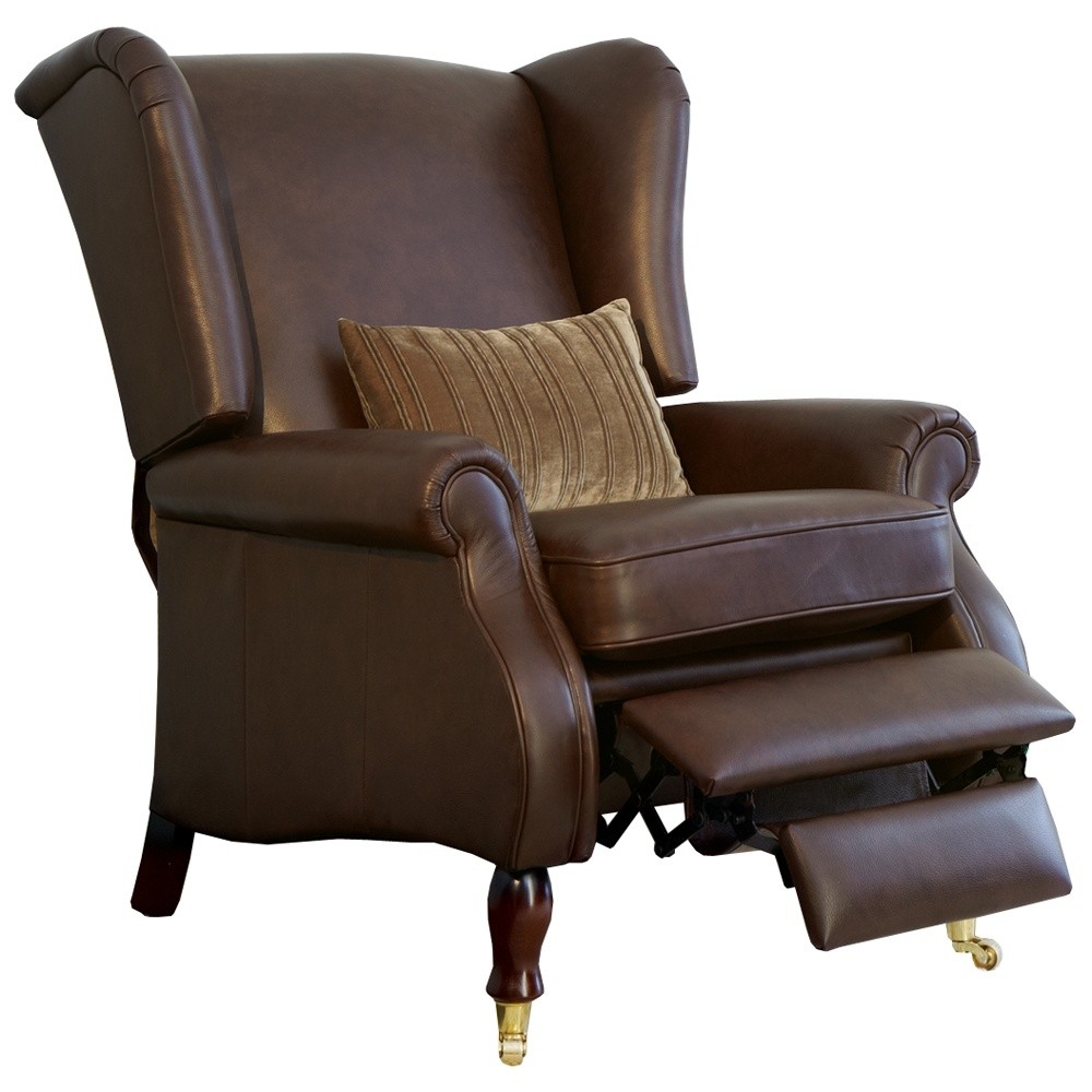 Leather wingback recliner chair 3
